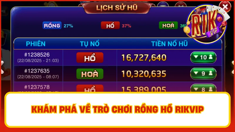 Rồng Hổ Rikvip – Bốc Bài Siêu Nhanh, Ăn Tiền Siêu Lớn 1 Khám phá về trò chơi Rồng Hổ Rikvip