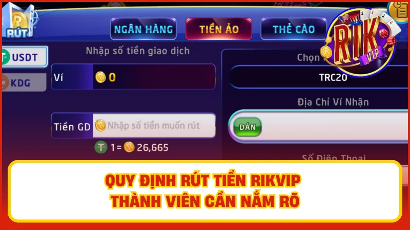 Rút Tiền Rikvip – Thanh Toán Nhanh, Nhận Thưởng Ngay 1 Anh em cần thực hiện liên kết thẻ ngân hàng với tài khoản game để rút tiền Rikvip