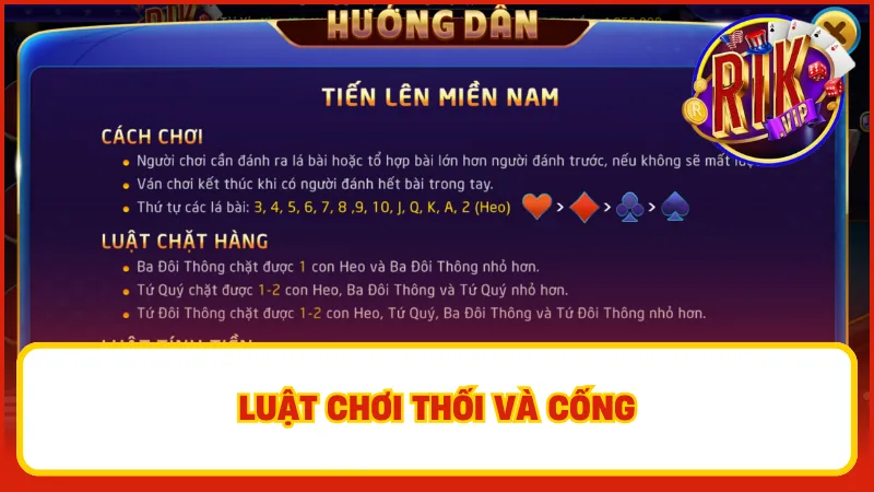 Tiến Lên Miền Nam Rikvip – Chơi Dễ, Thắng Lớn, Giải Trí Ngay 2 Luật chơi thối và cống đã trở thành một phần không thể thiếu trong văn hóa giải trí của người Việt.